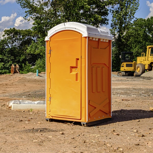 how often are the portable restrooms cleaned and serviced during a rental period in Braddock